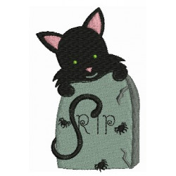 Stickmuster - Halloween Katze R.I.P.